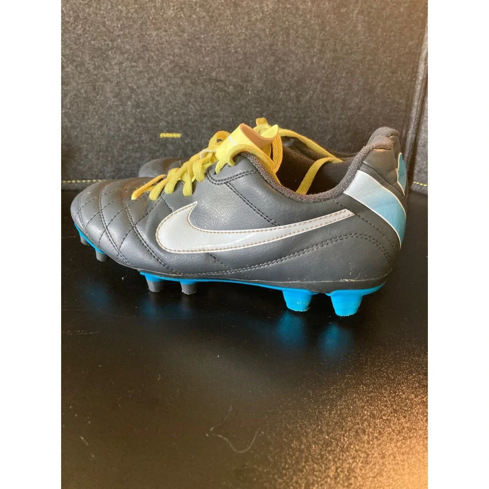 Nike Youth Soccer Cleats Gray Blue Volt Size 6Y EUR 36.5‎ 524939-017